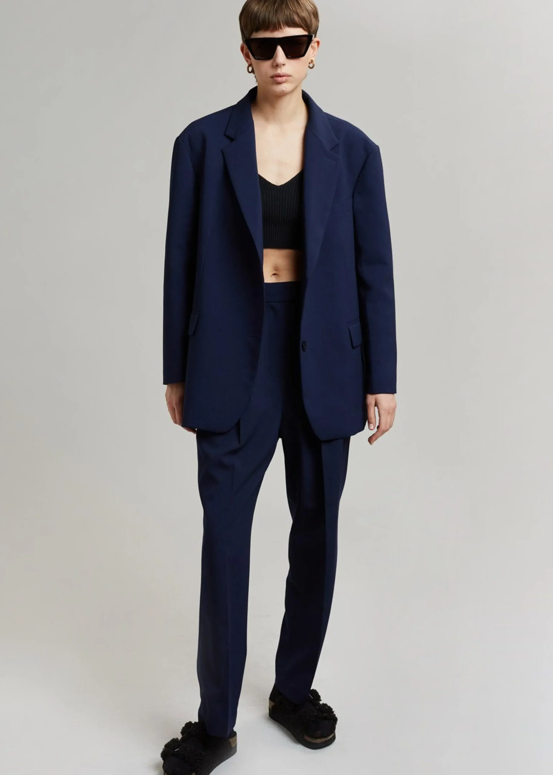 The Frankie Shop Bea Blazer Midnight Blue New