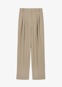 The Frankie Shop Bea Fluid Pinstripe Suit Pants Camel Hot