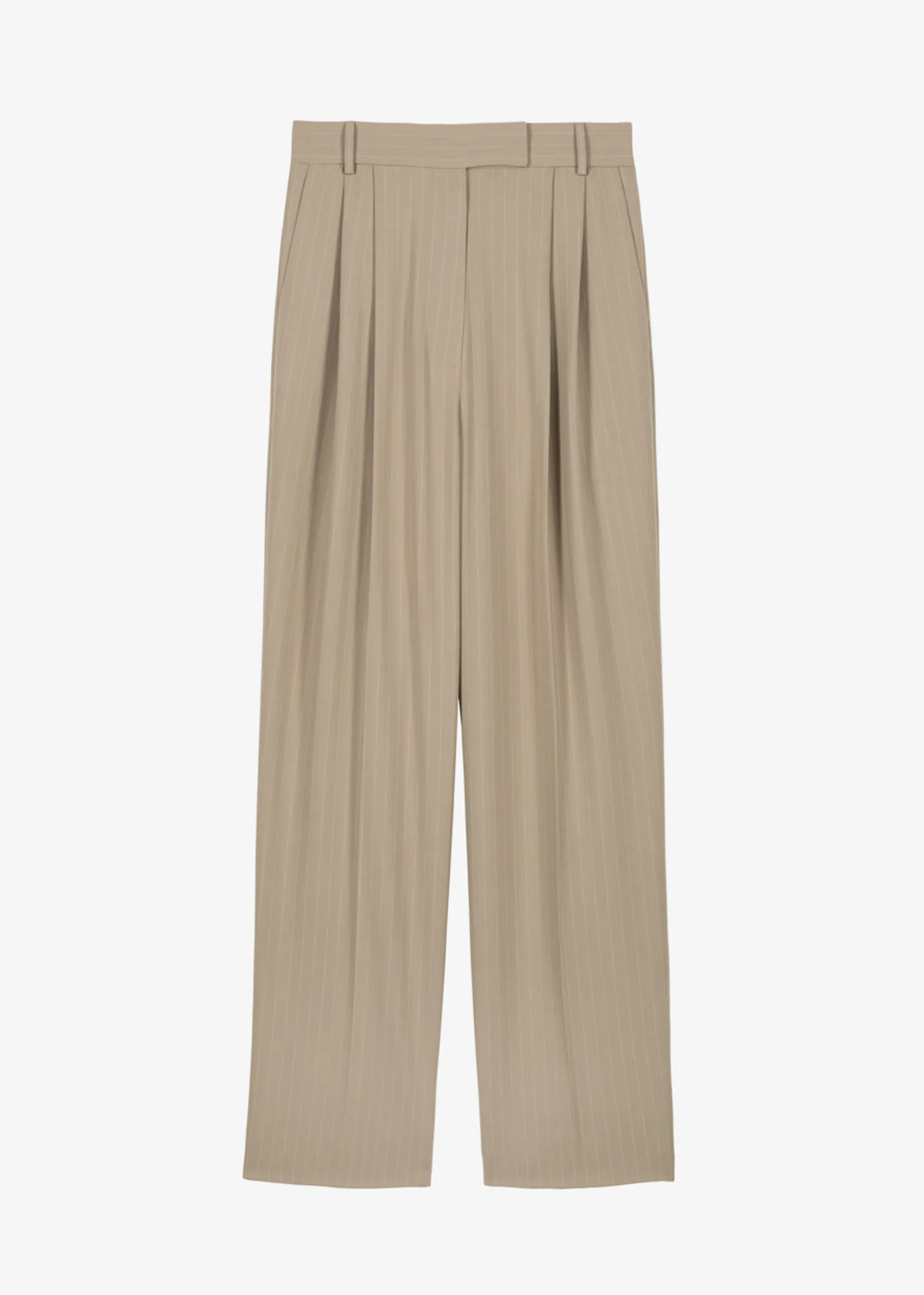 The Frankie Shop Bea Fluid Pinstripe Suit Pants Camel Hot