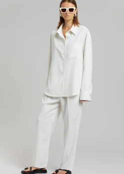 The Frankie Shop Bea Fluid Pinstripe Suit Pants Off White Online