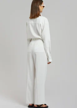 The Frankie Shop Bea Fluid Pinstripe Suit Pants Off White Online