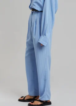 The Frankie Shop Bea Fluid Stripe Suit Pants Powder Blue Outlet