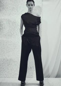 The Frankie Shop Beare Park Silk Georgette Off The Shoulder Top Black Clearance