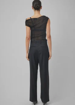 The Frankie Shop Beare Park Silk Georgette Off The Shoulder Top Black Clearance