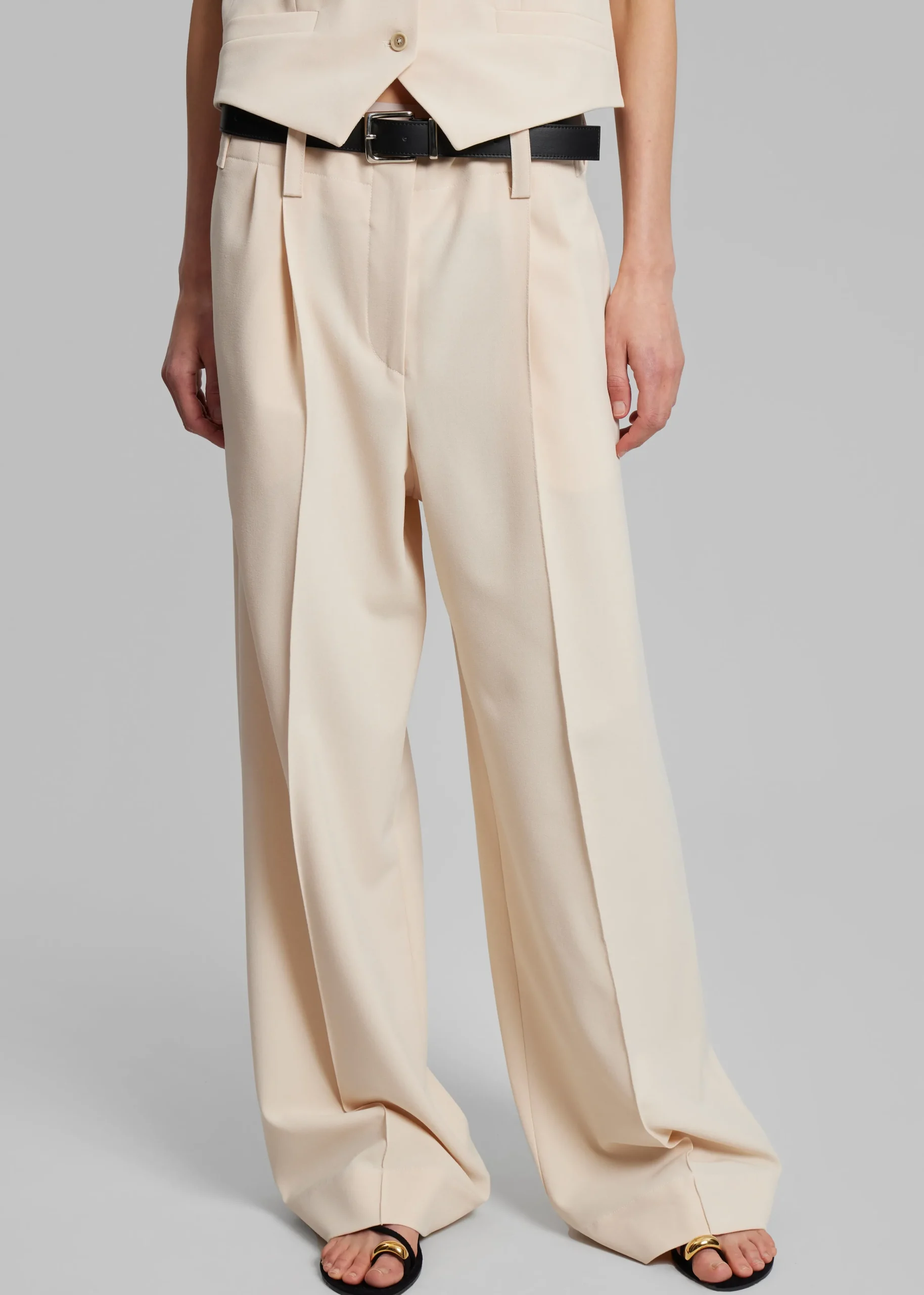 The Frankie Shop Beaufille Ulla Trousers Parchment Clearance