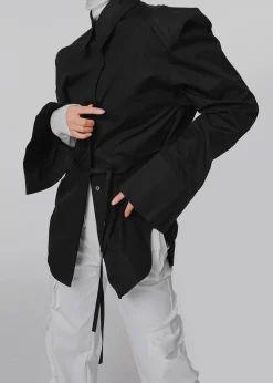 The Frankie Shop Bec Padded Shirt Black Sale