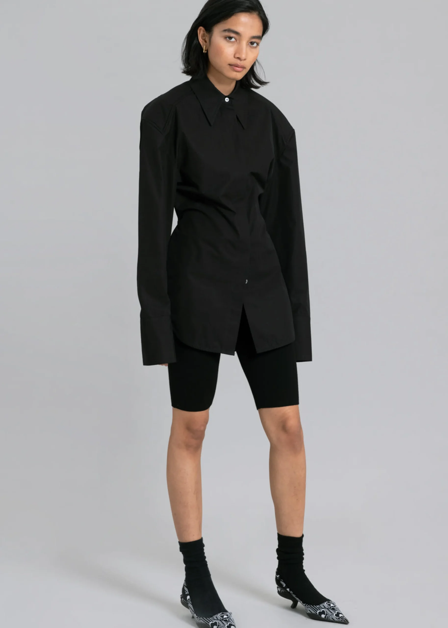The Frankie Shop Bec Padded Shirt Black Sale