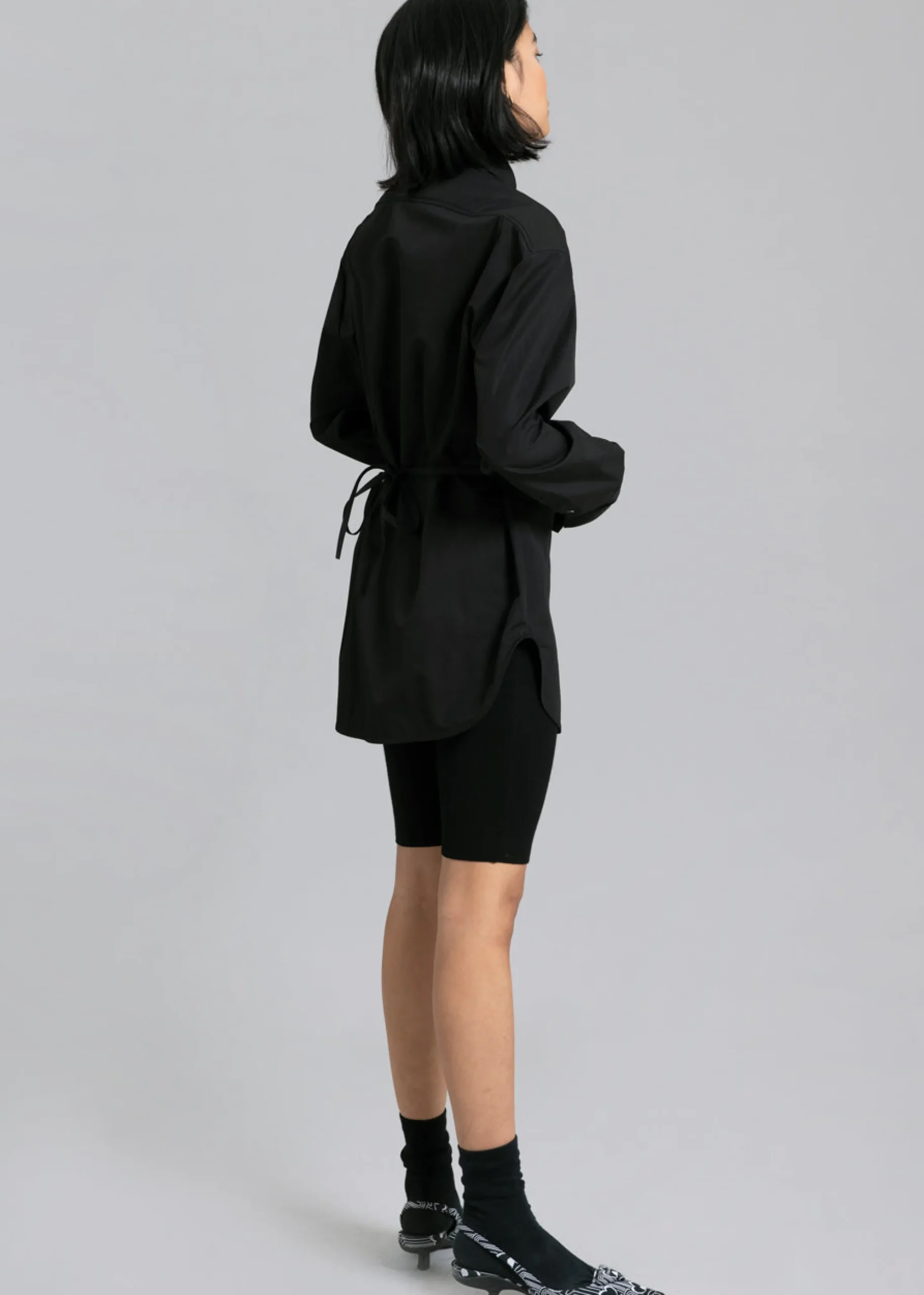 The Frankie Shop Bec Padded Shirt Black Sale