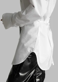 The Frankie Shop Bec Padded Shirt White New
