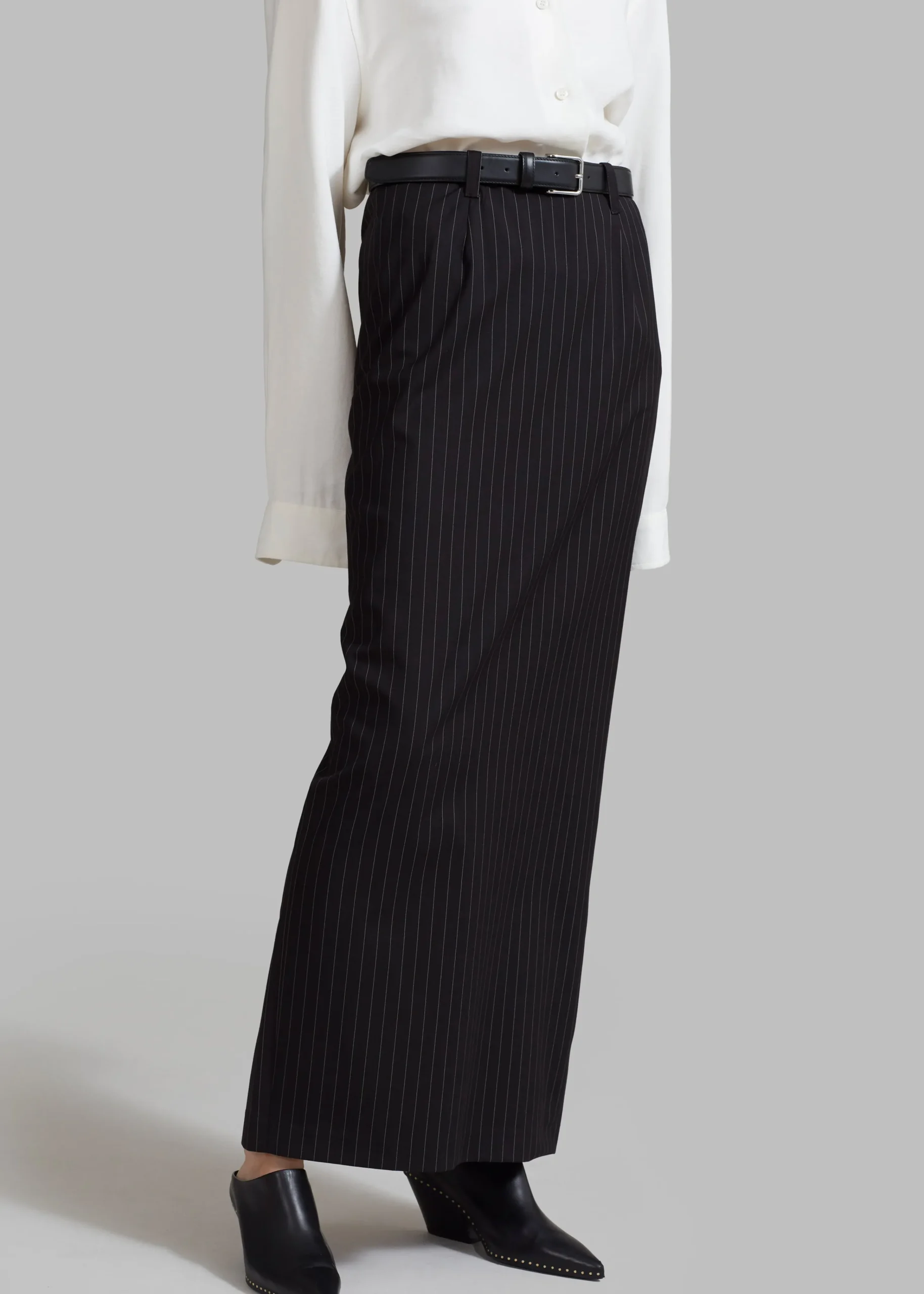 The Frankie Shop Becca Pencil Skirt Black Pinstripe Online