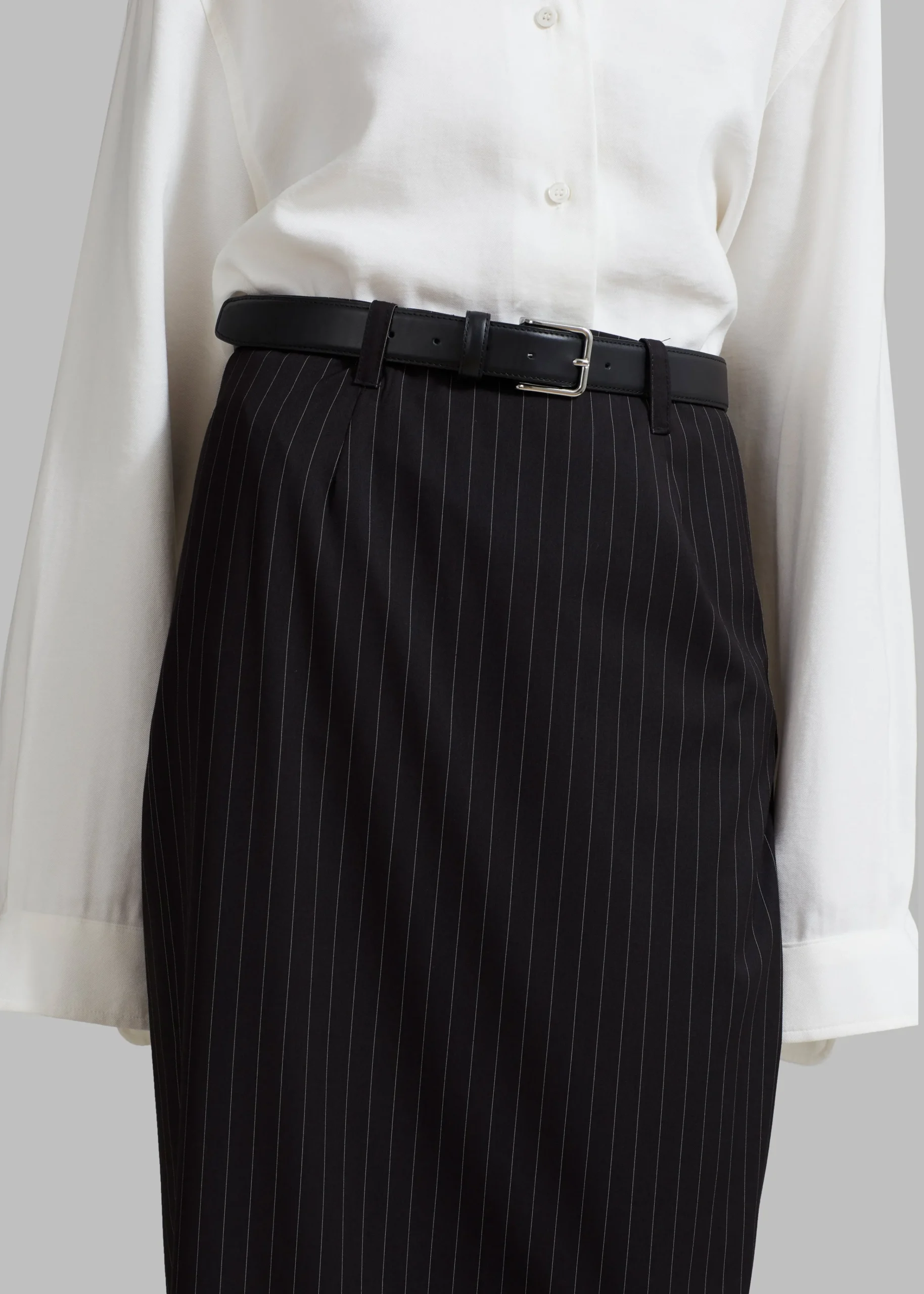 The Frankie Shop Becca Pencil Skirt Black Pinstripe Online