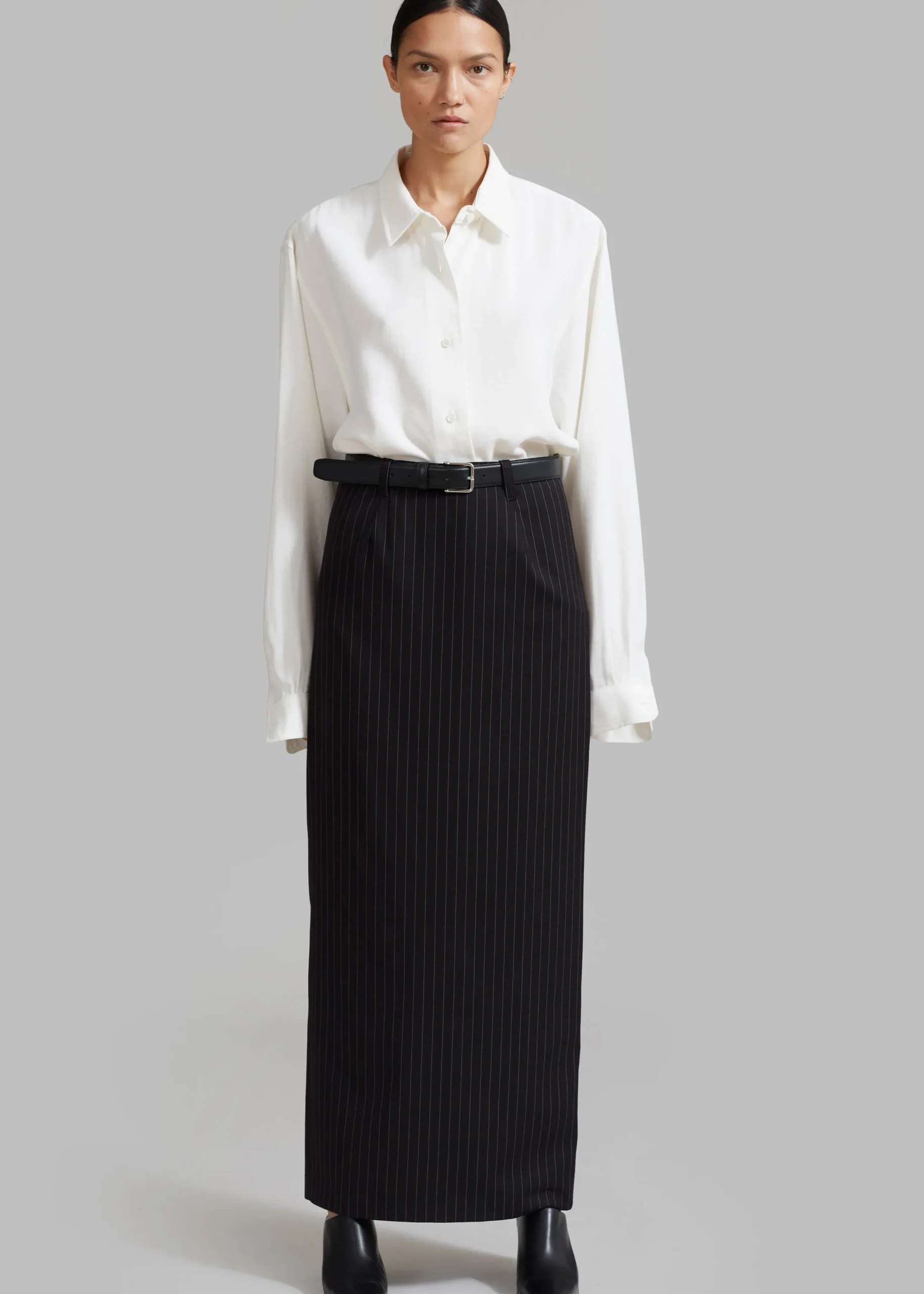 The Frankie Shop Becca Pencil Skirt Black Pinstripe Online