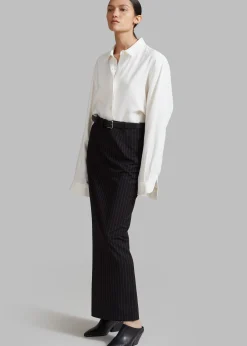 The Frankie Shop Becca Pencil Skirt Black Pinstripe Online