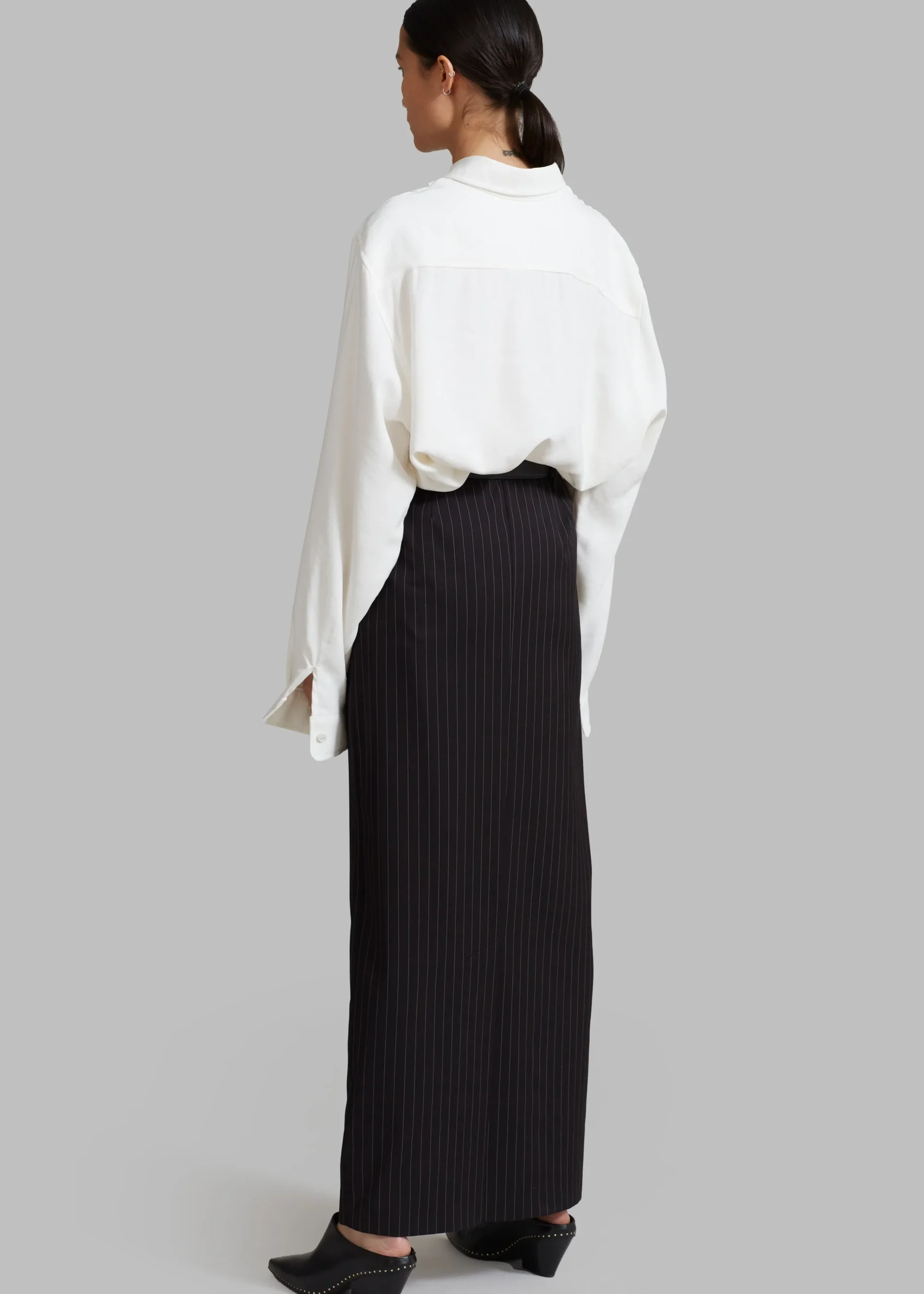 The Frankie Shop Becca Pencil Skirt Black Pinstripe Online