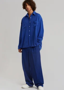 The Frankie Shop Beo Fluid Stripe Suit Pants Deep Blue