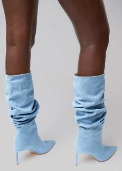 The Frankie Shop Bettina Vermillon Tiphany Boots Denim Discount
