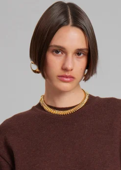 The Frankie Shop Bevza Spikelet Necklace Gold New