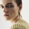 The Frankie Shop Bevza Spikelet Short Earrings Gold New