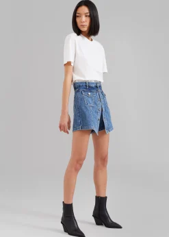 The Frankie Shop Blades Denim Skort Medium Wash Best