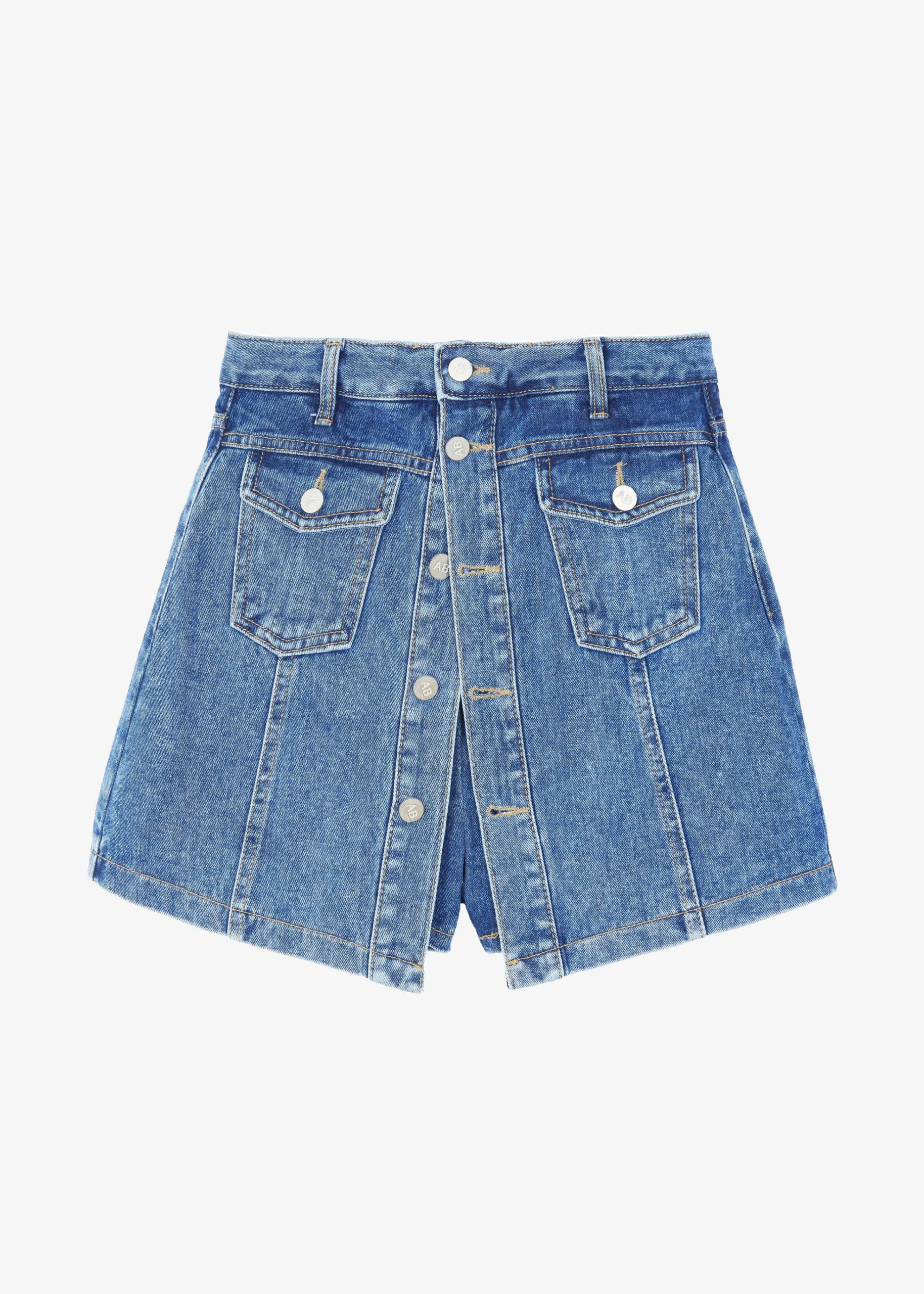 The Frankie Shop Blades Denim Skort Medium Wash Best