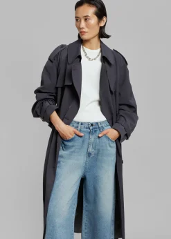 The Frankie Shop Boli Wide Pants Blue Denim Discount