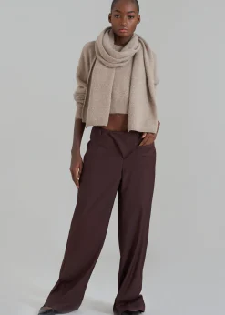 The Frankie Shop Brenna Wide Trousers Burgundy Outlet