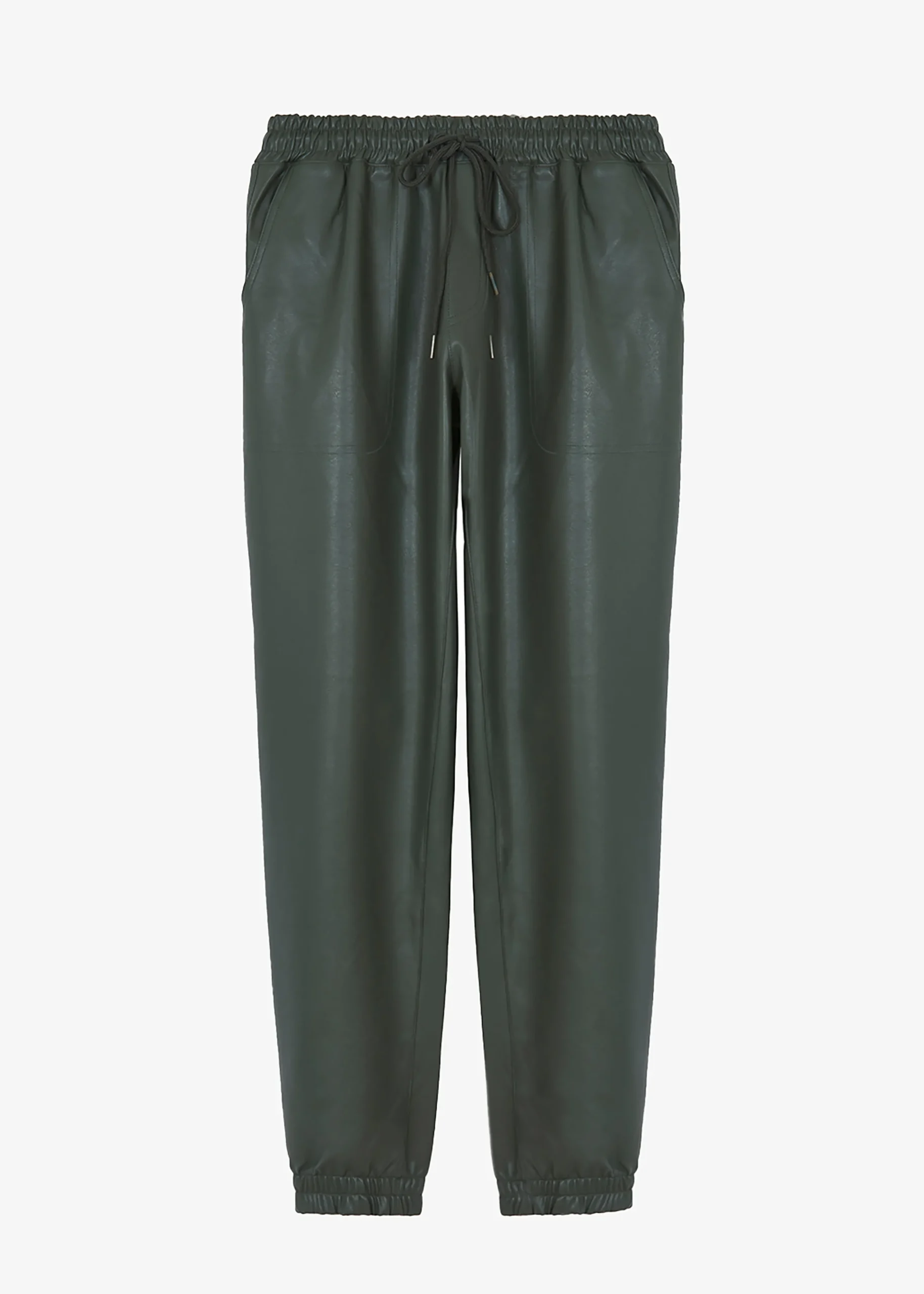 The Frankie Shop Brighton Faux Leather Joggers Olive Discount