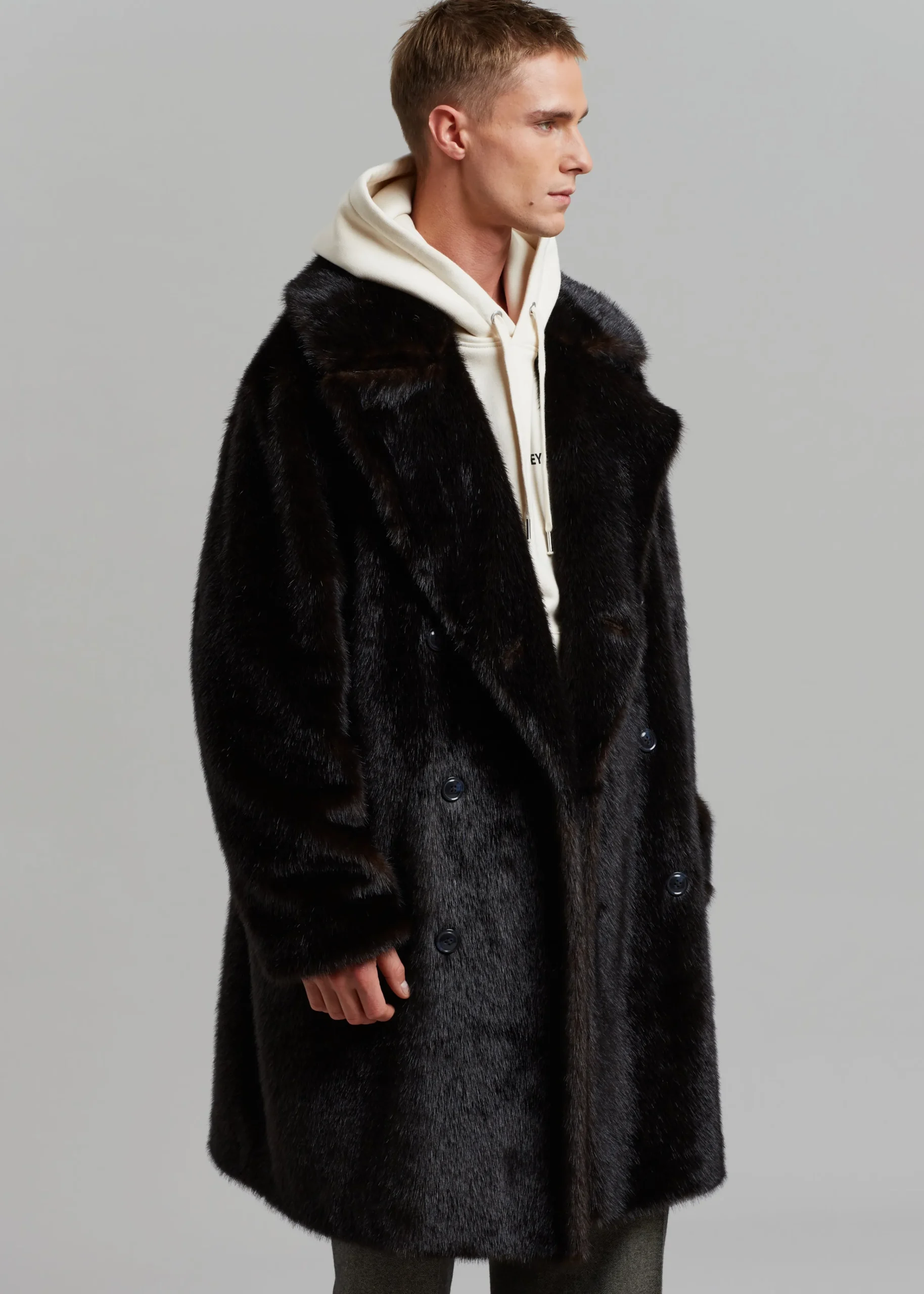 The Frankie Shop Brooke Faux Fur Coat Dark Espresso Online
