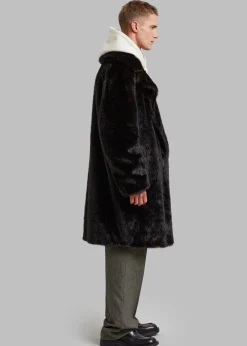 The Frankie Shop Brooke Faux Fur Coat Dark Espresso Online