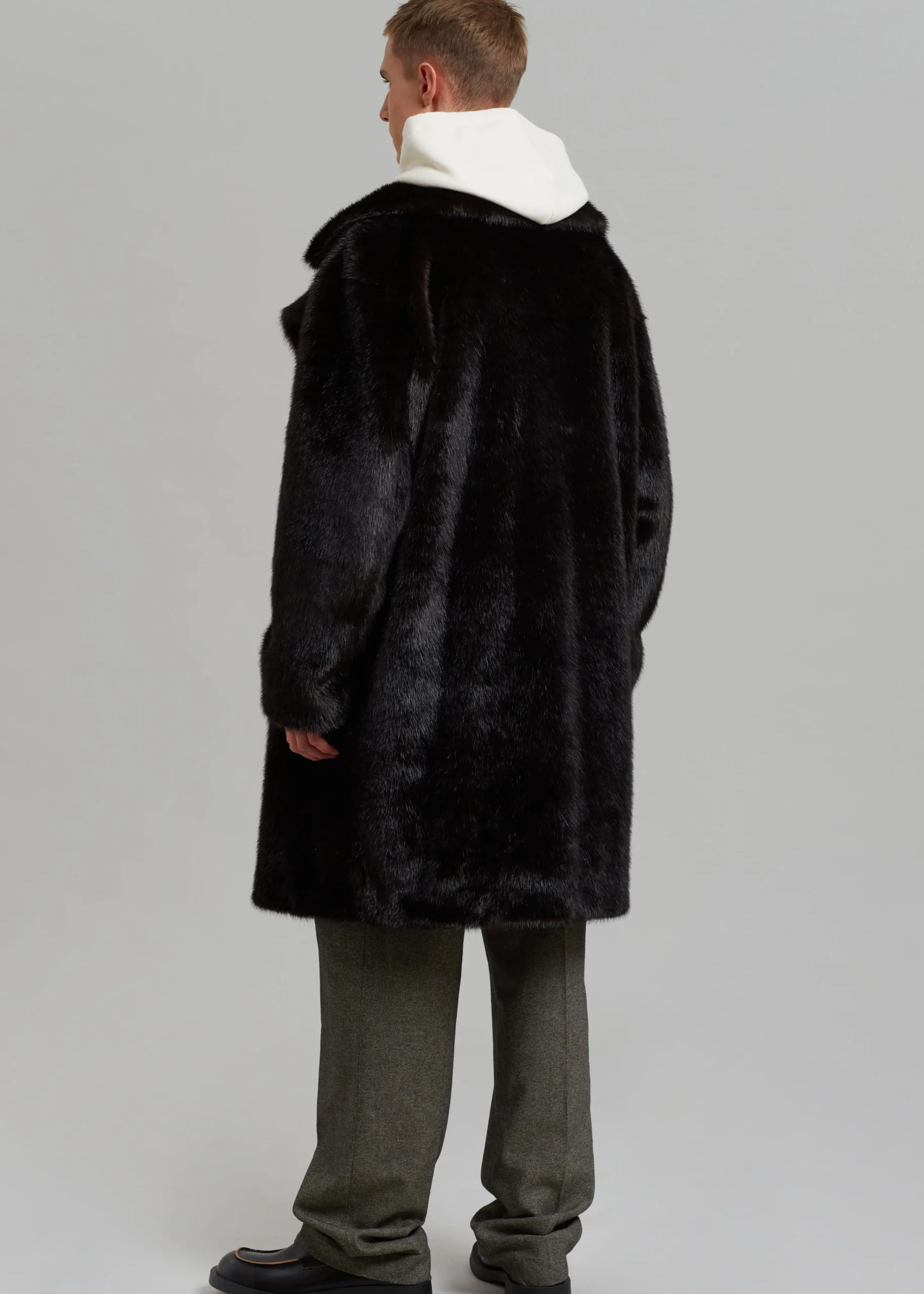 The Frankie Shop Brooke Faux Fur Coat Dark Espresso Online