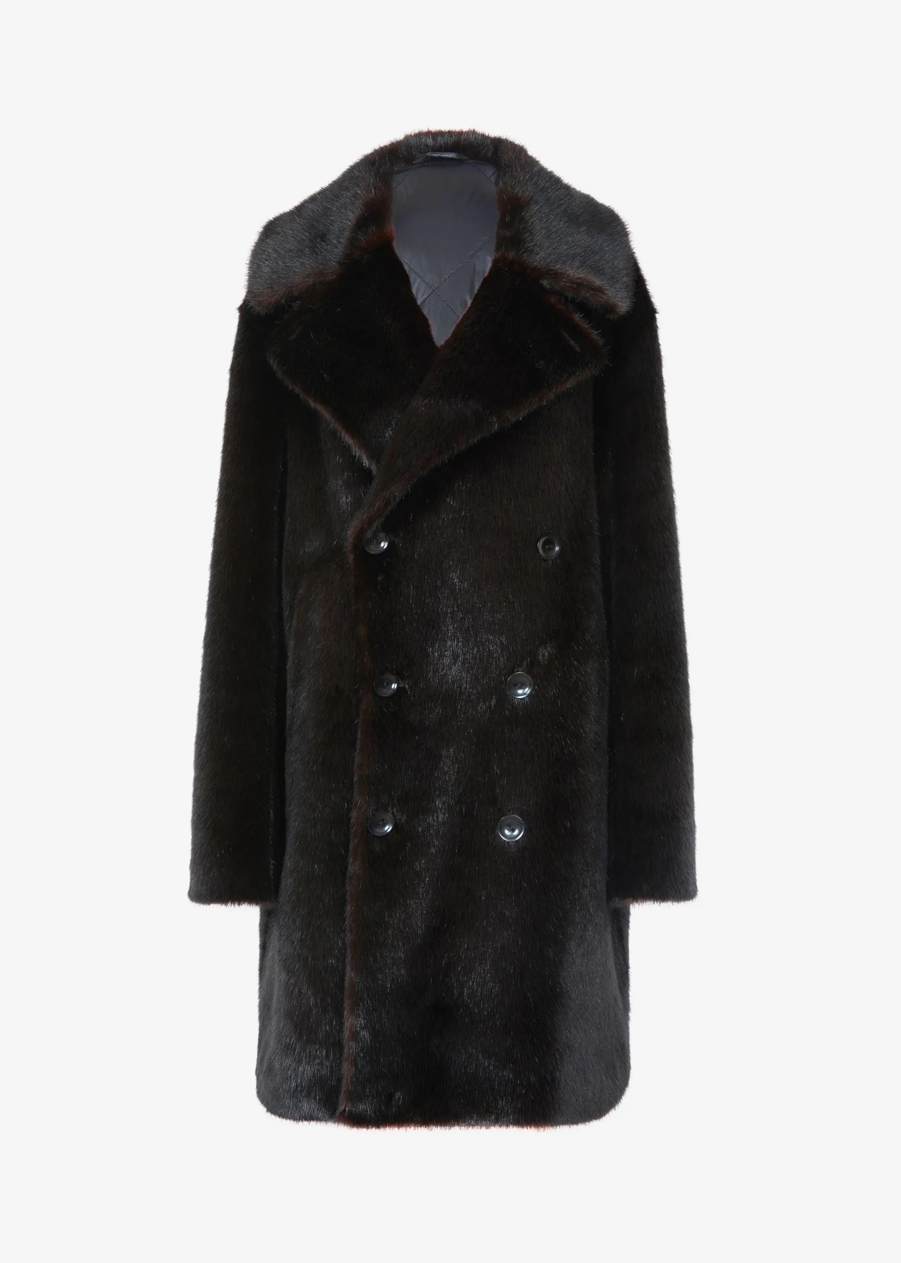 The Frankie Shop Brooke Faux Fur Coat Dark Espresso Online