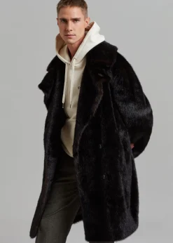 The Frankie Shop Brooke Faux Fur Coat Dark Espresso Online
