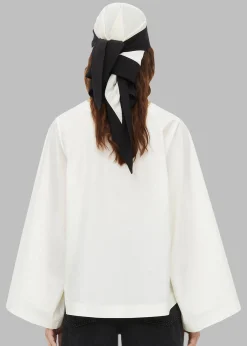 The Frankie Shop By Malene Birger Aubrielle Silk Hat Black Stripe Sale