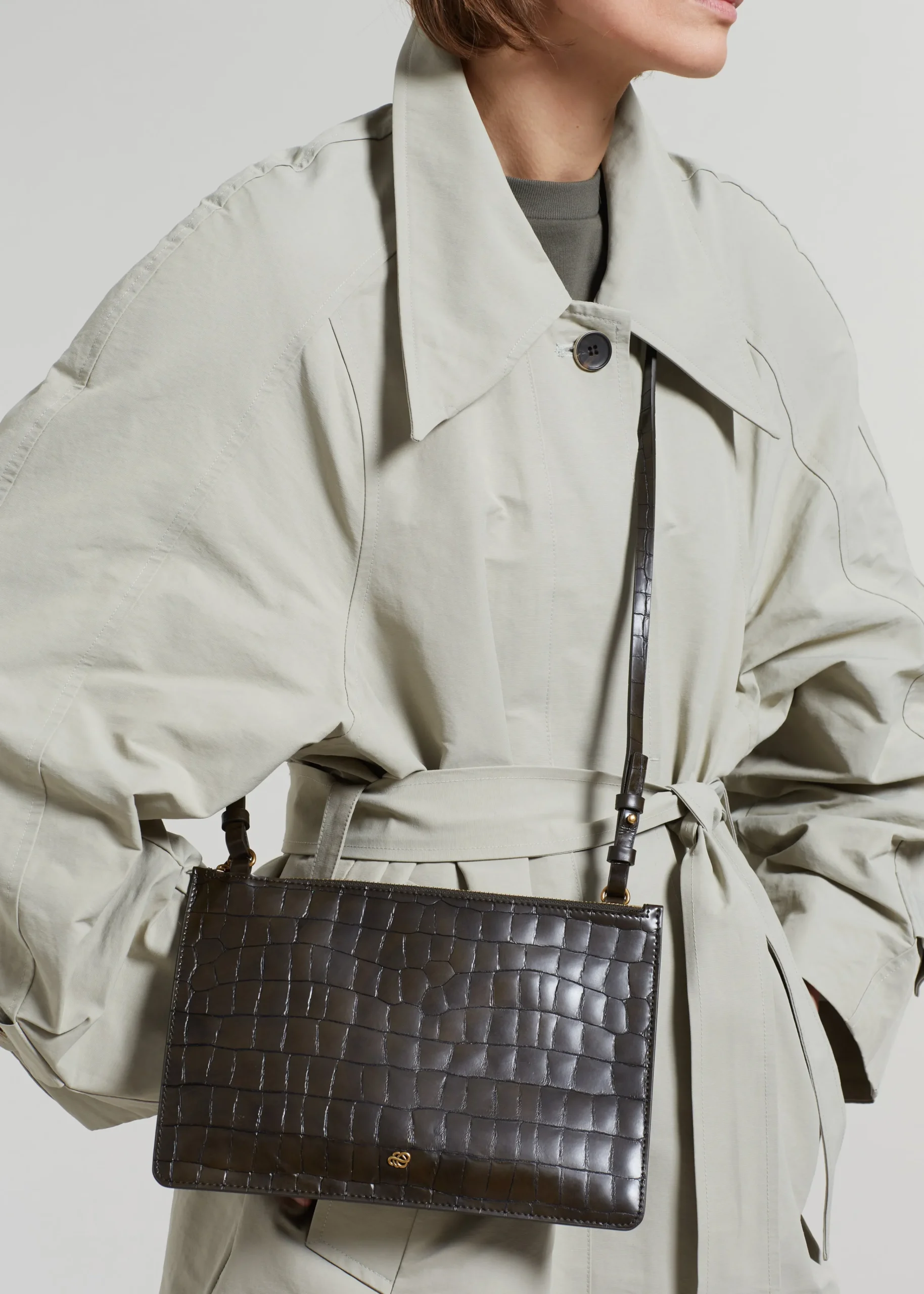 The Frankie Shop By Malene Birger Aya Leather Purse Dusty Brown Online