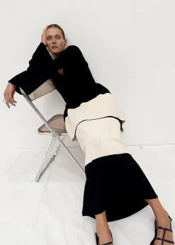 The Frankie Shop By Malene Birger Evora Skirt Block Stripe