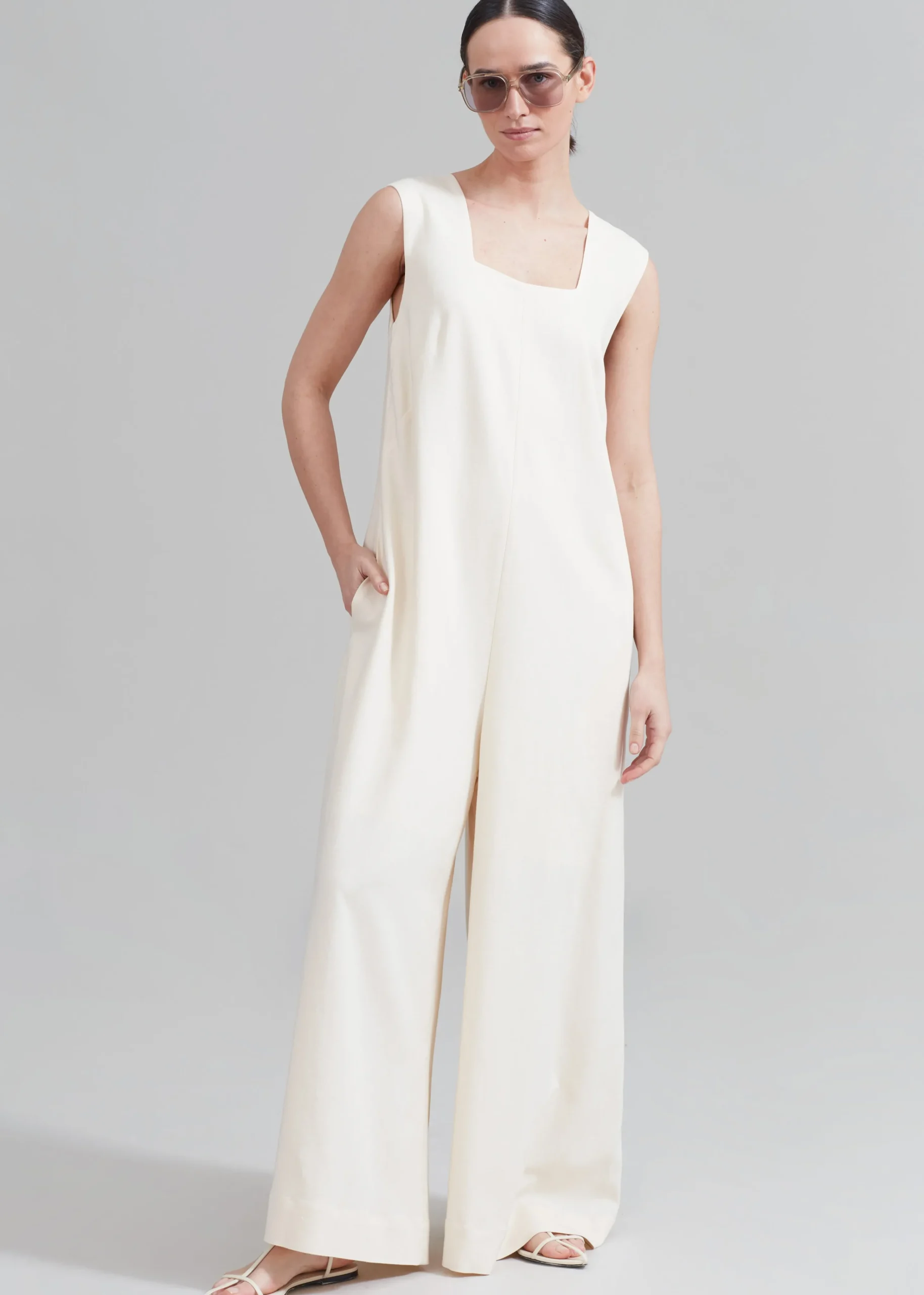The Frankie Shop By Malene Birger Ritta Jumpsuit Vanilla Cream Clearance