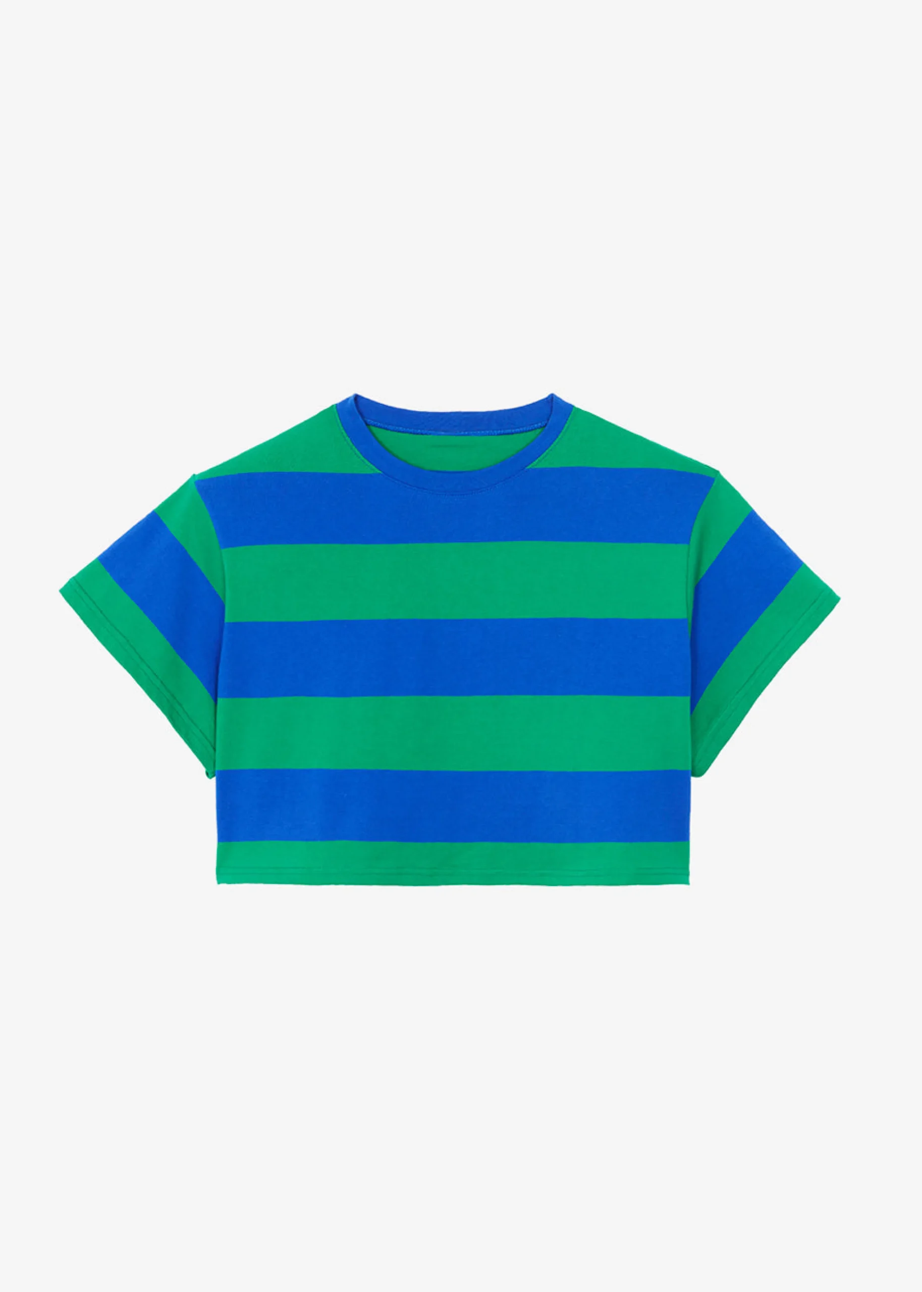 The Frankie Shop Caco Padded Cropped Tee Navy/Green Online