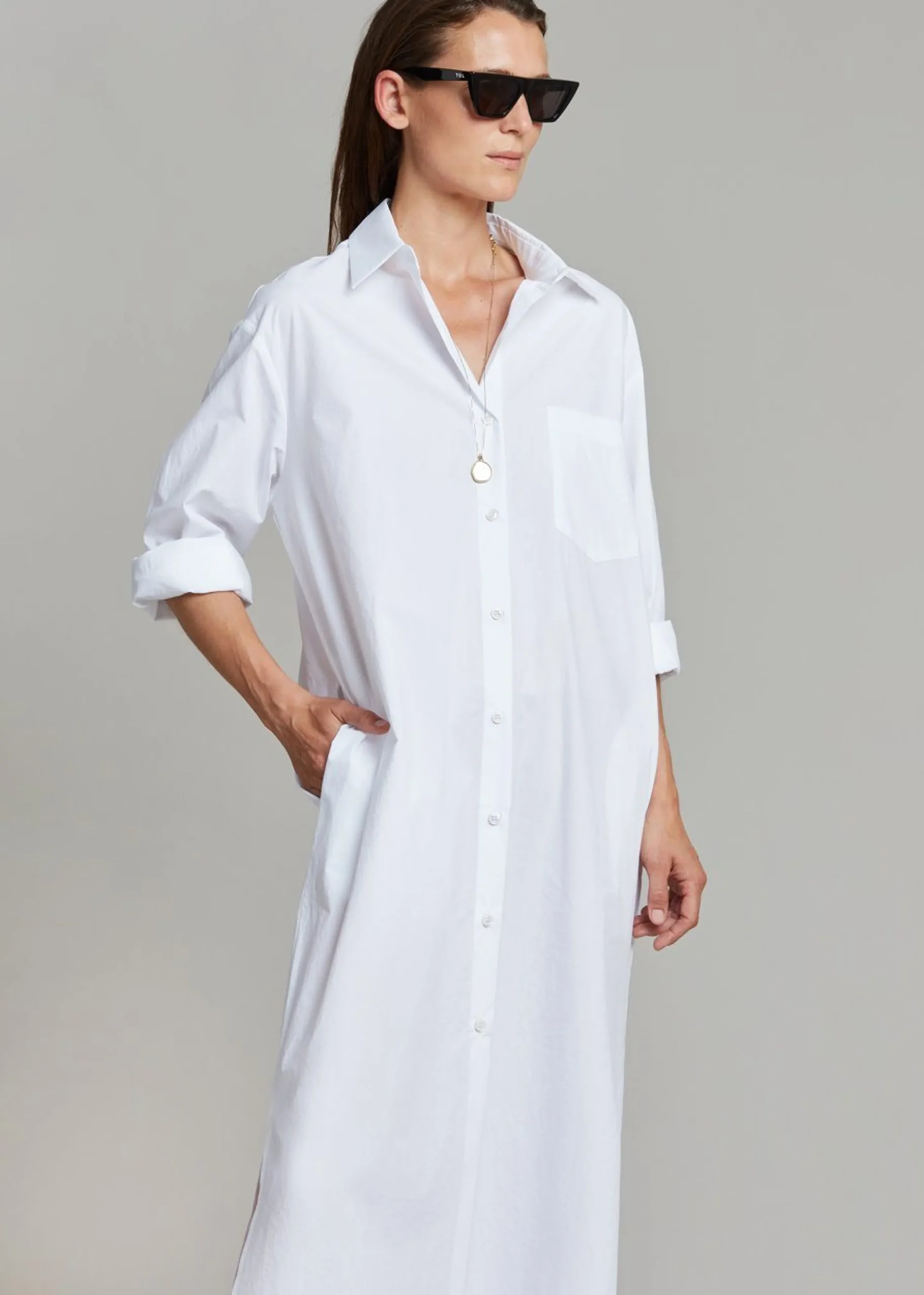 The Frankie Shop Cala Organic Cotton Shirt Dress White Sale