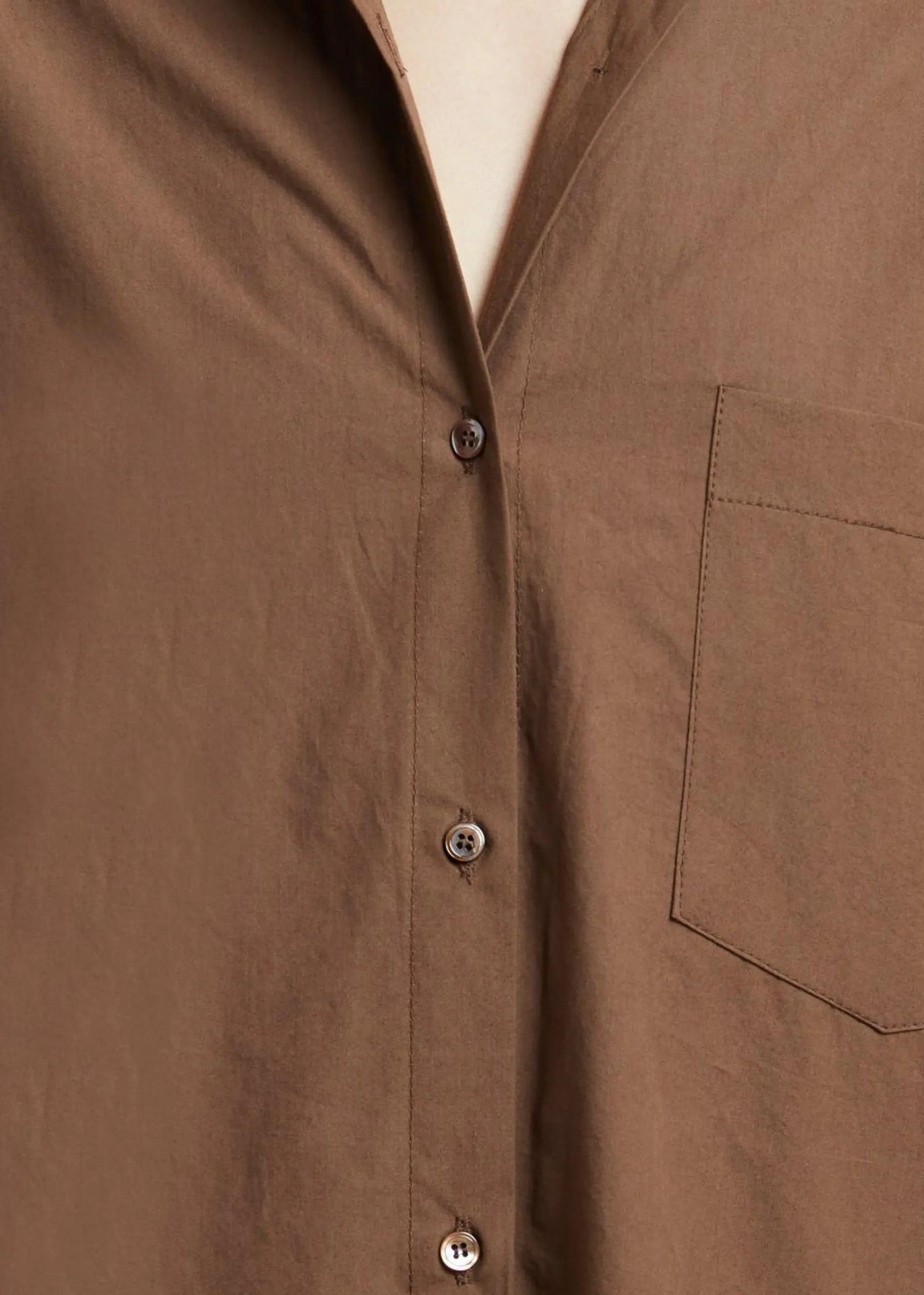 The Frankie Shop Cala Organic Cotton Shirt Dress Chocolate Discount