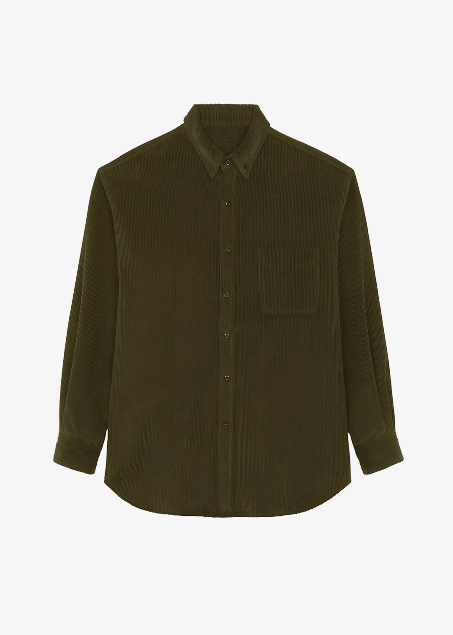The Frankie Shop Camden Corduroy Shirt Olive Hot