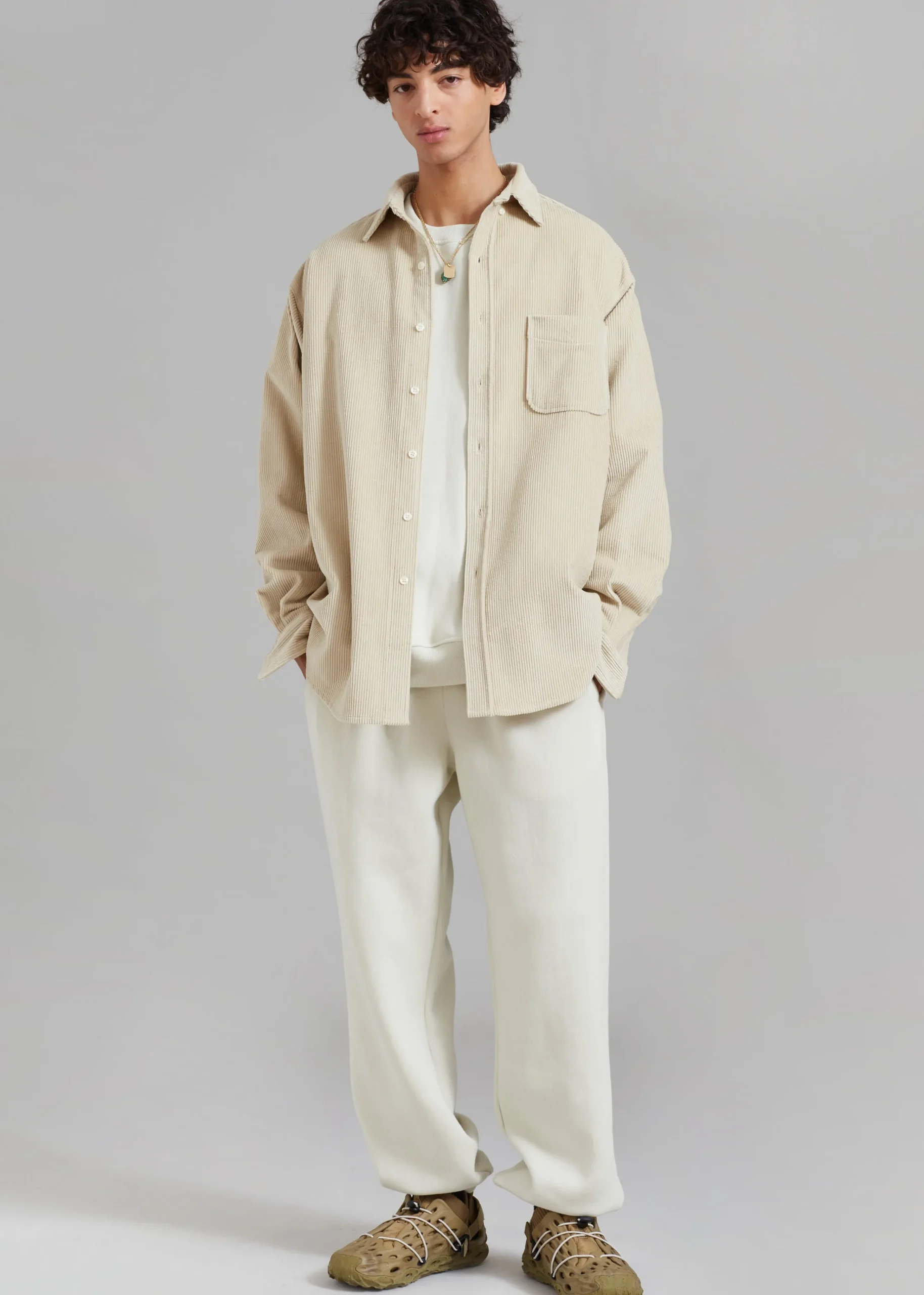 The Frankie Shop Camden Corduroy Shirt Cream Sale