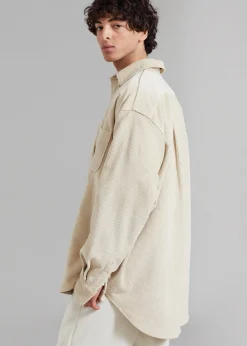 The Frankie Shop Camden Corduroy Shirt Cream Sale