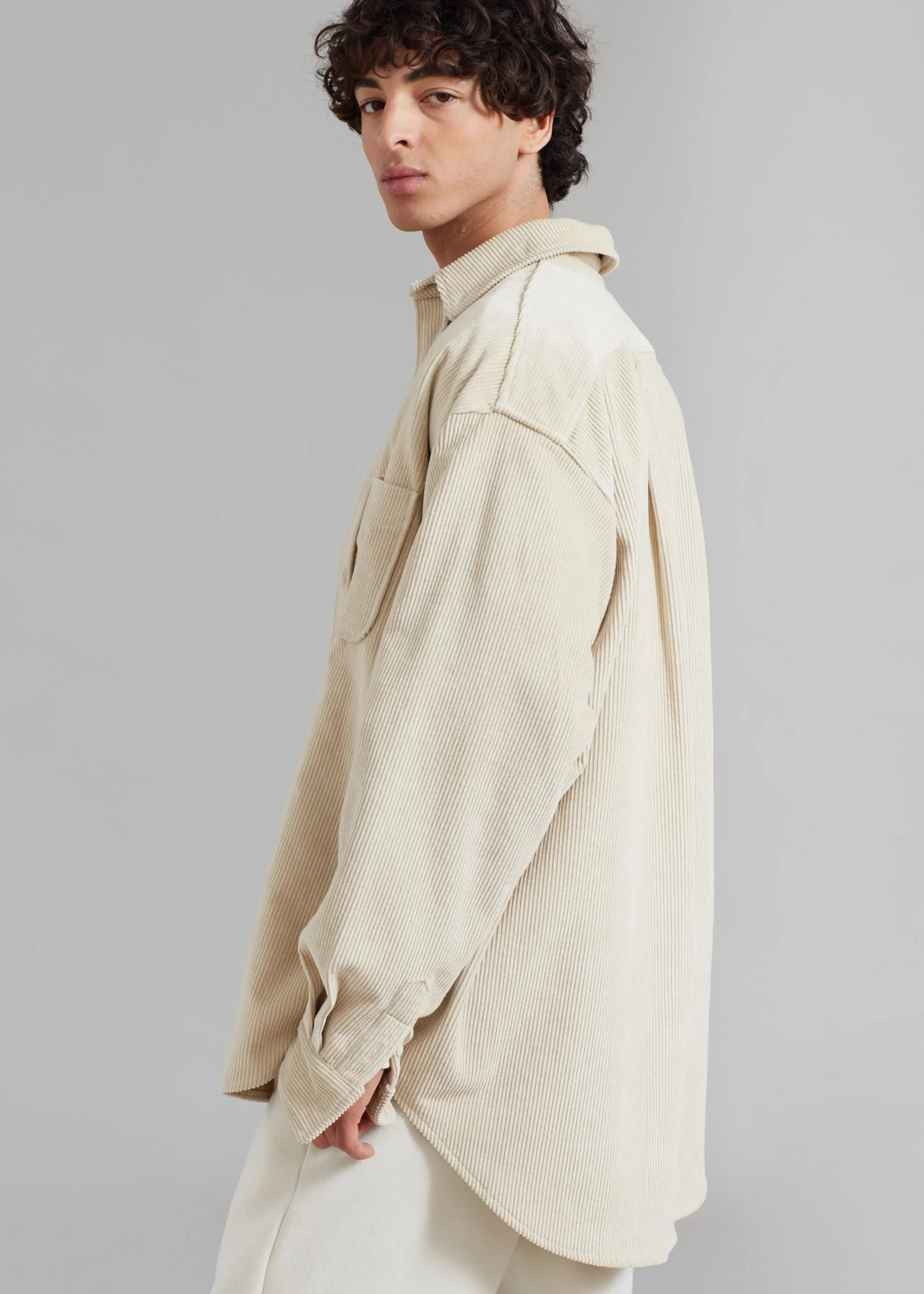 The Frankie Shop Camden Corduroy Shirt Cream Sale