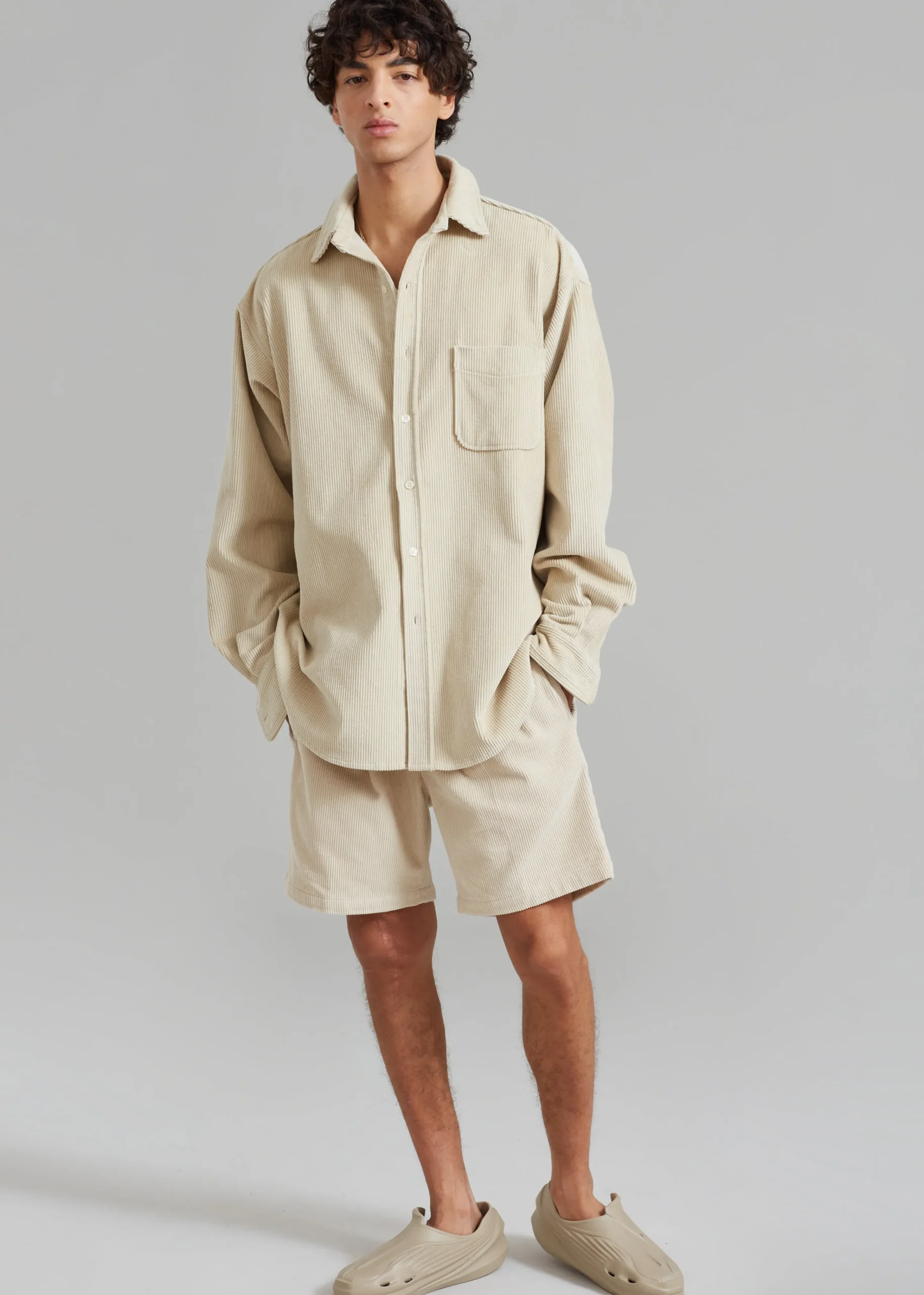 The Frankie Shop Camden Corduroy Shorts Cream Clearance