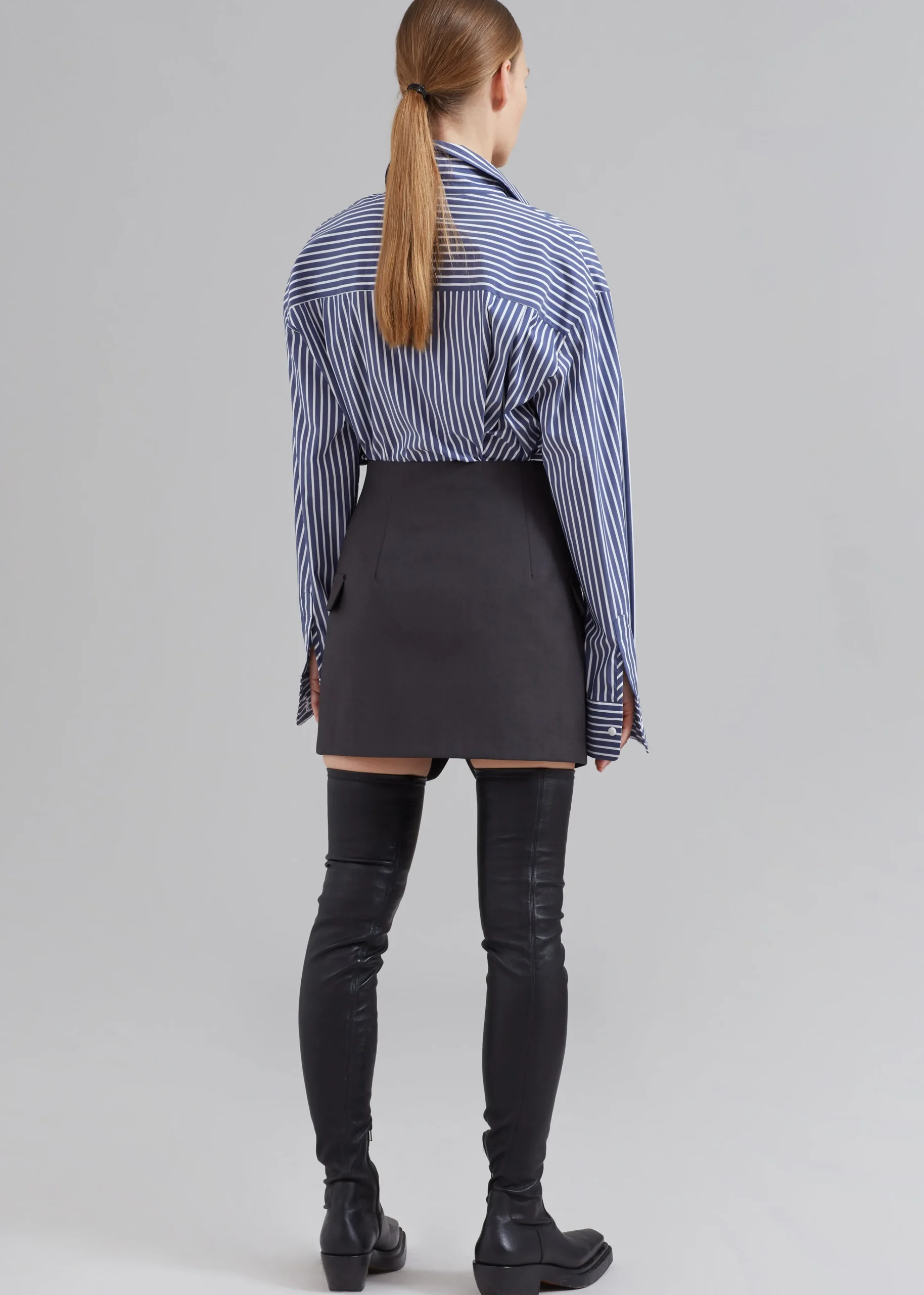 The Frankie Shop Camsel Cross Skirt Charcoal Best