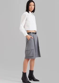 The Frankie Shop Caracas Cropped Shirt White New