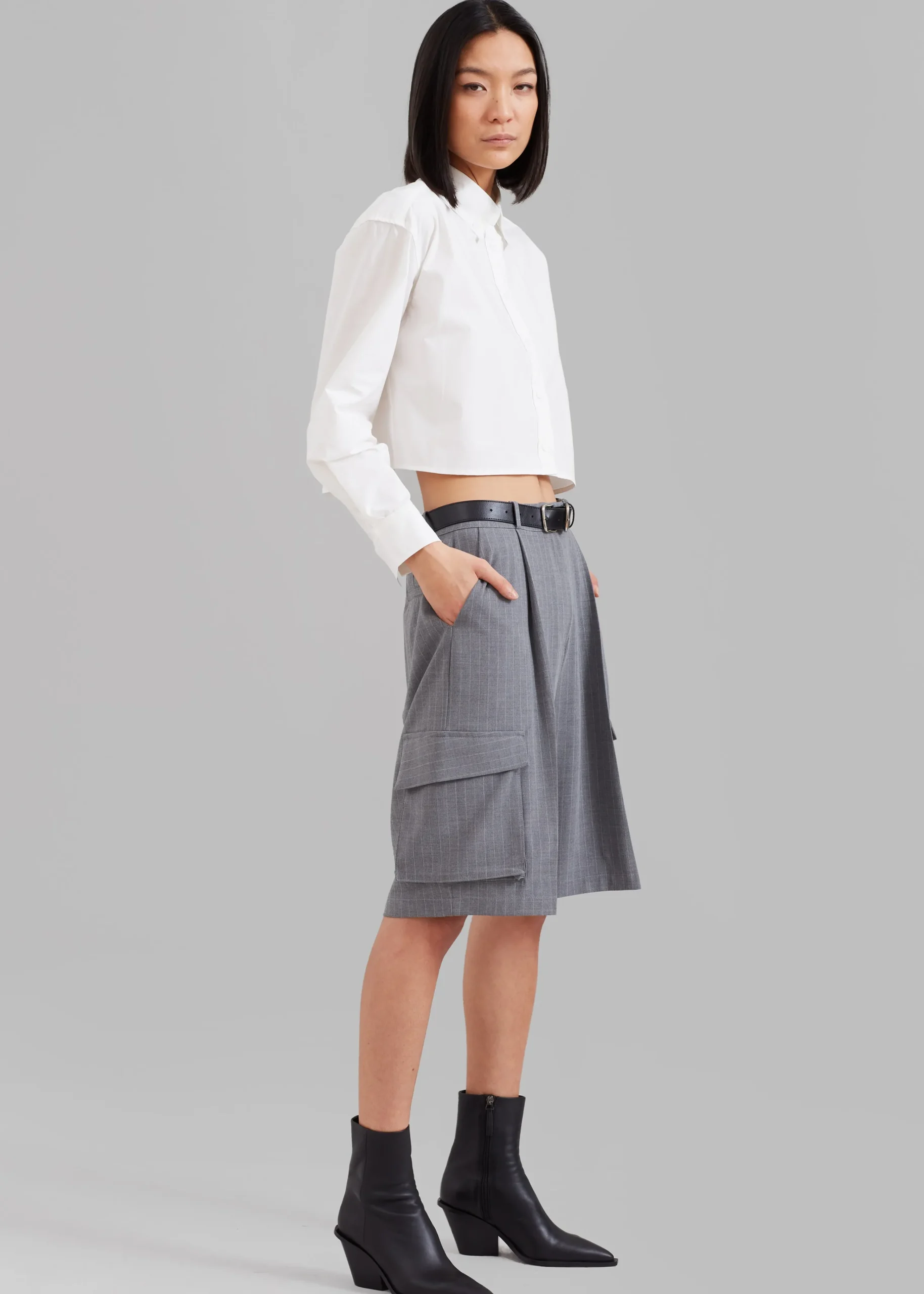 The Frankie Shop Caracas Cropped Shirt White New