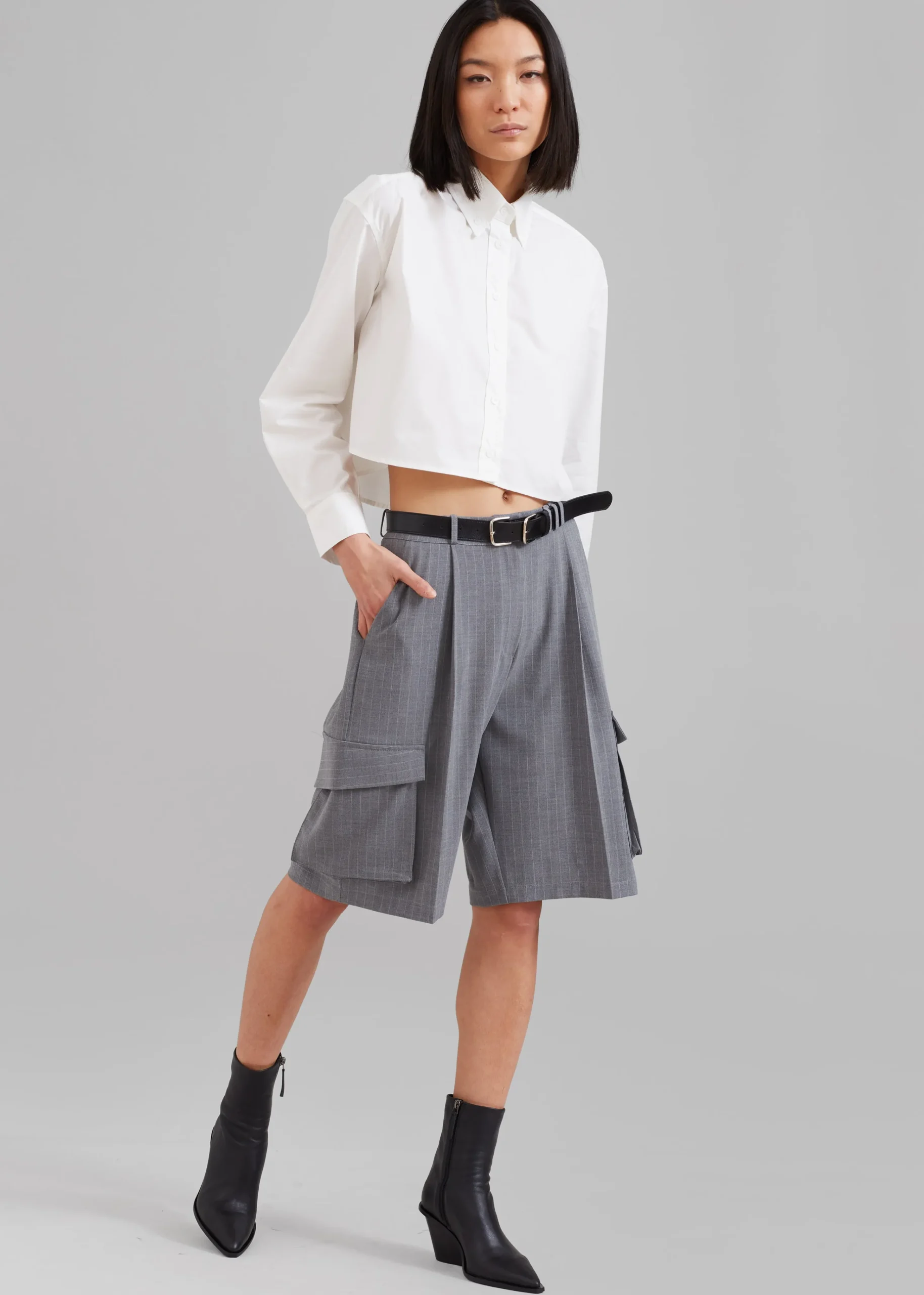 The Frankie Shop Caracas Cropped Shirt White New