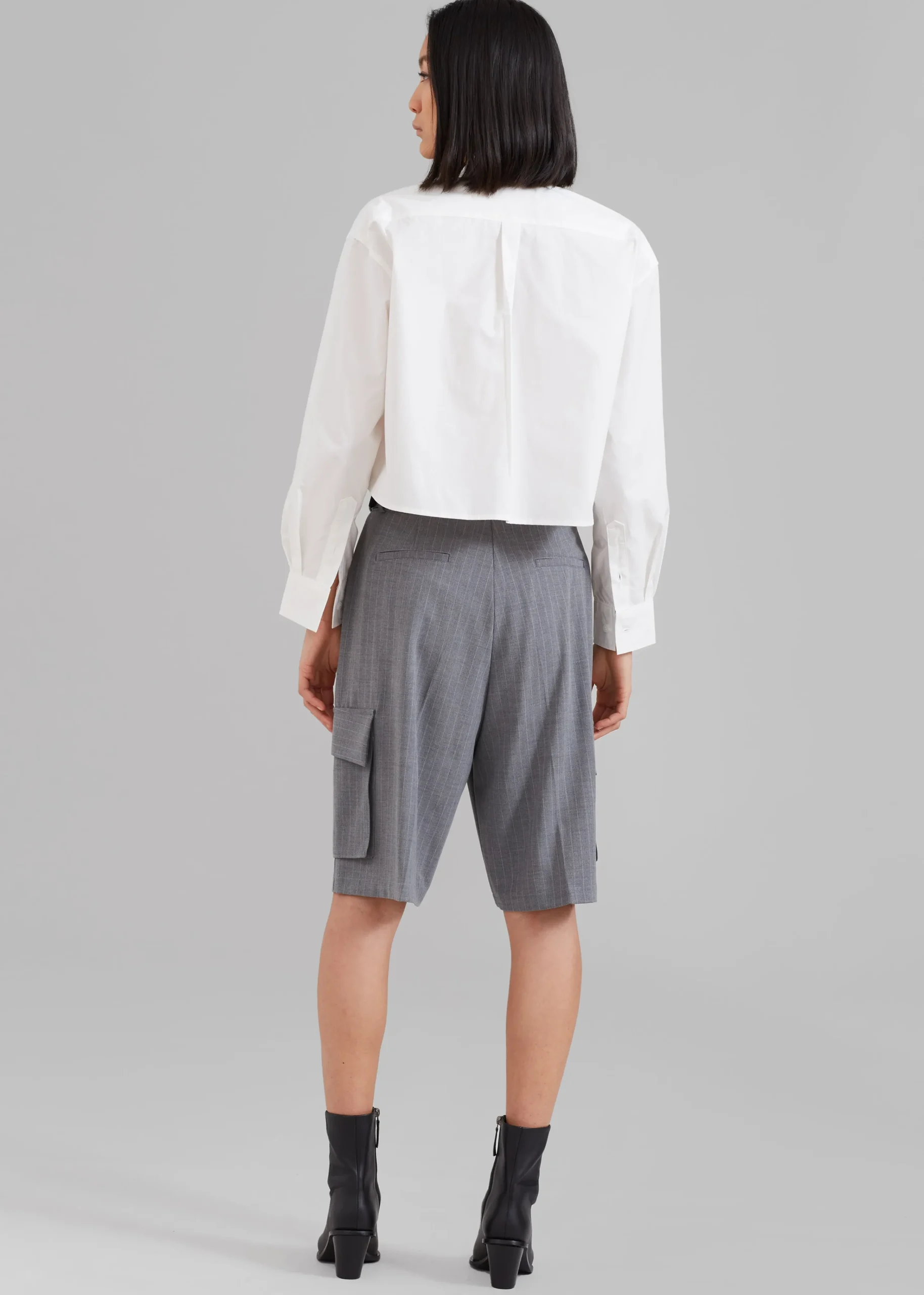 The Frankie Shop Caracas Cropped Shirt White New