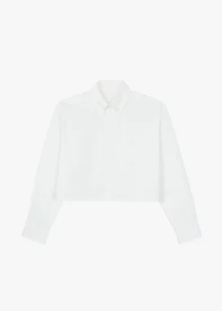 The Frankie Shop Caracas Cropped Shirt White New